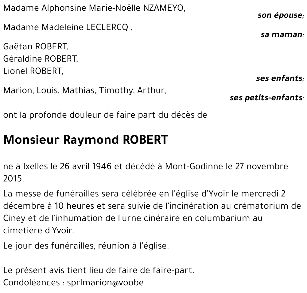 Raymond ROBERT