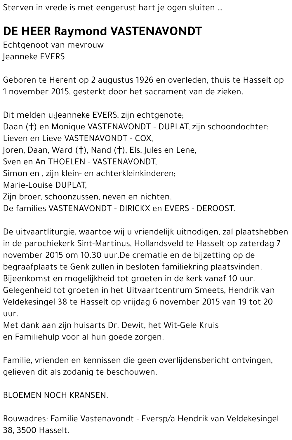 Raymond Vastenavondt