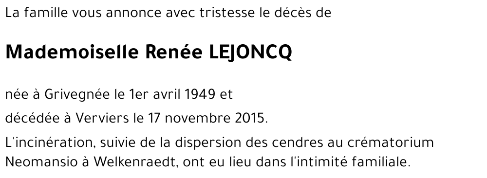 Renée LEJONCQ