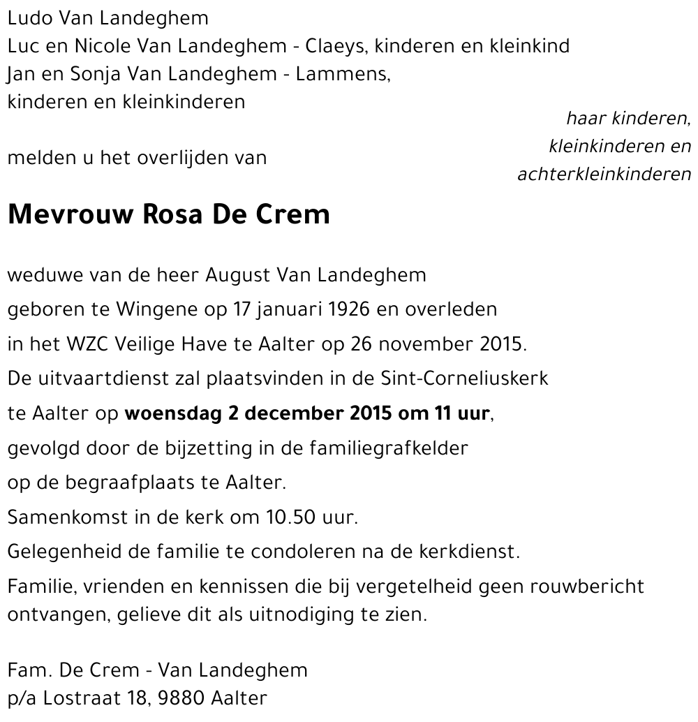 Rosa De Crem