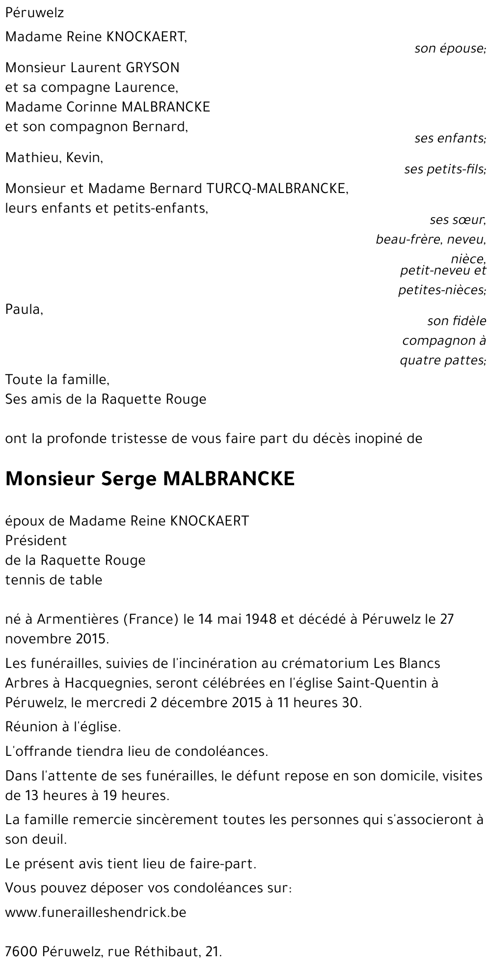 Serge MALBRANCKE
