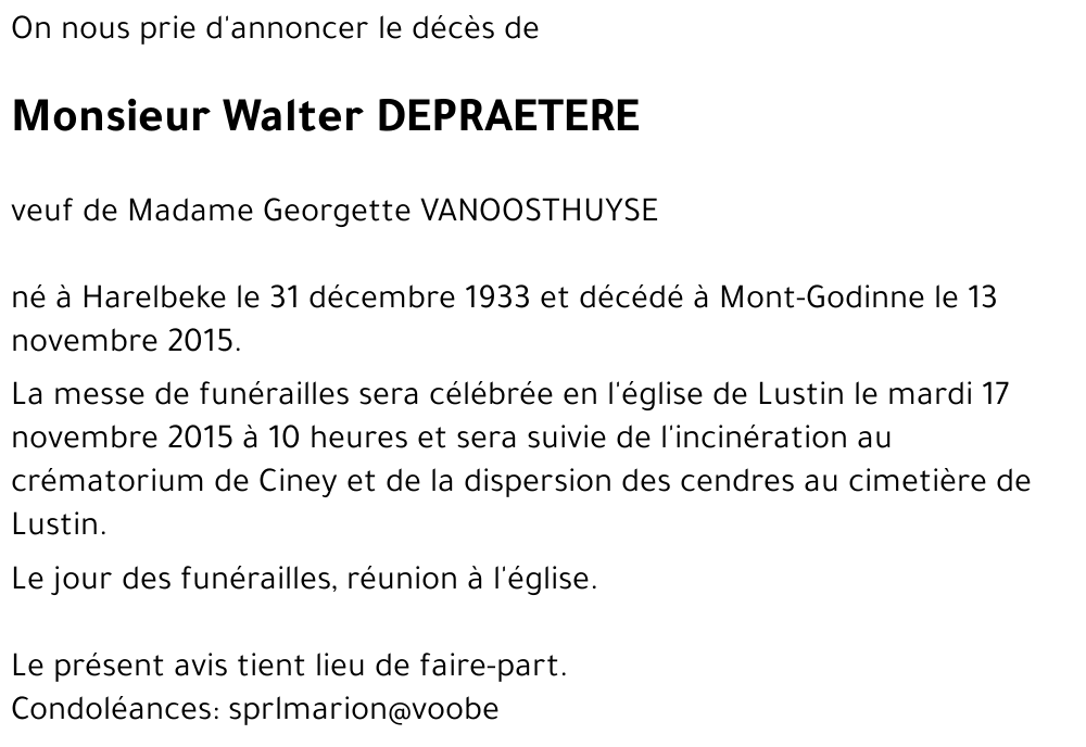 Walter DEPRAETERE