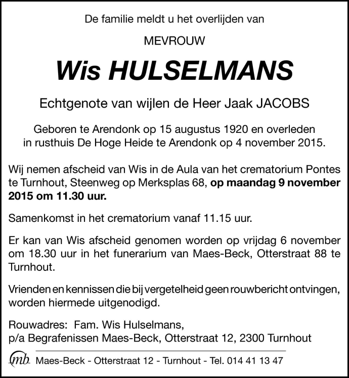 Wis Hulselmans