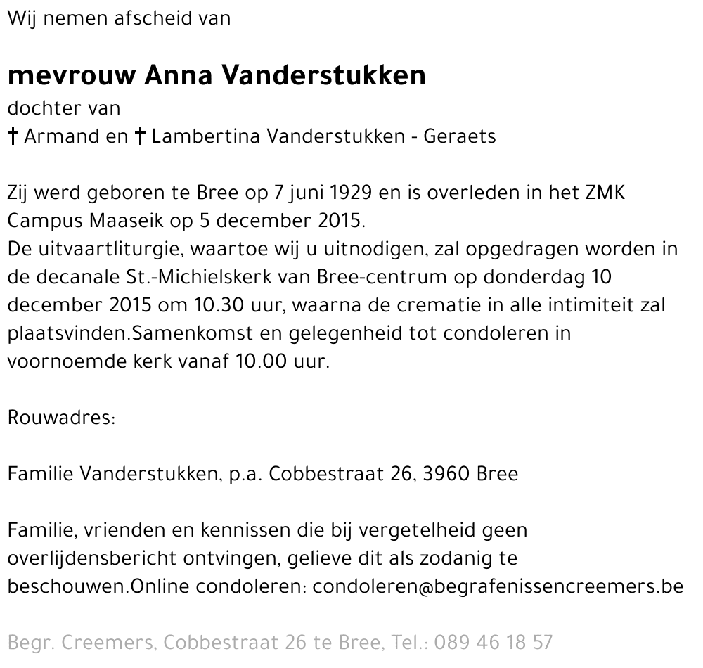 Anna Vanderstukken