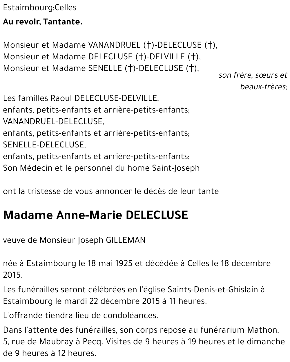 Anne-Marie DELECLUSE