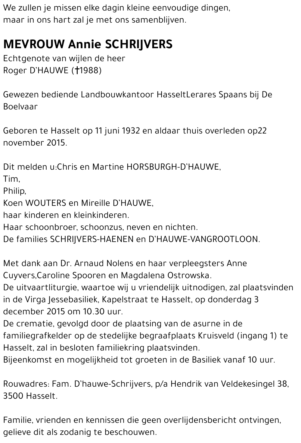 Annie Schrijvers