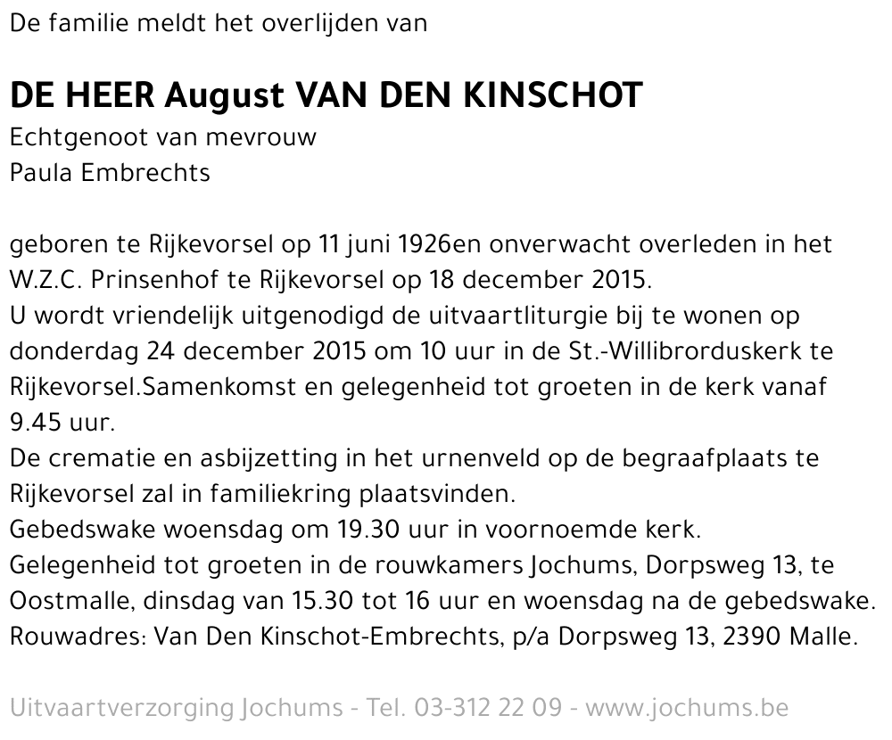 August Van Den Kinschot