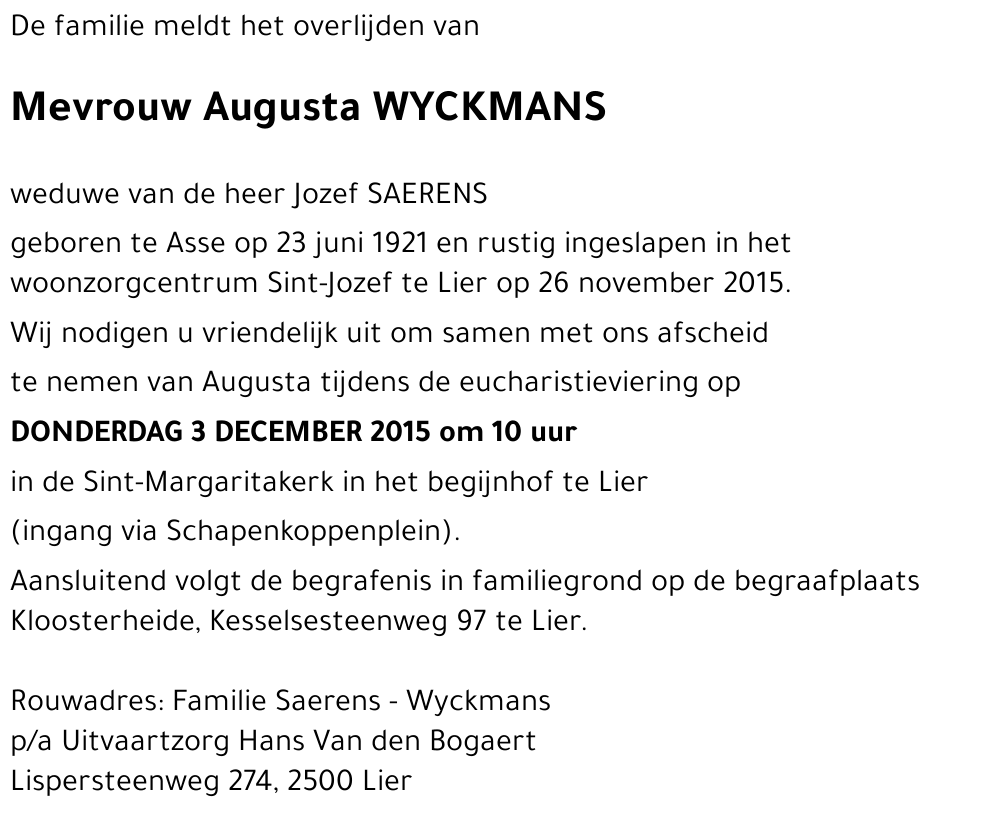 Augusta WYCKMANS