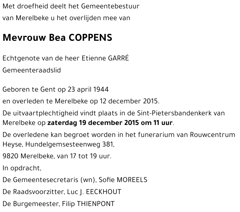 Bea COPPENS
