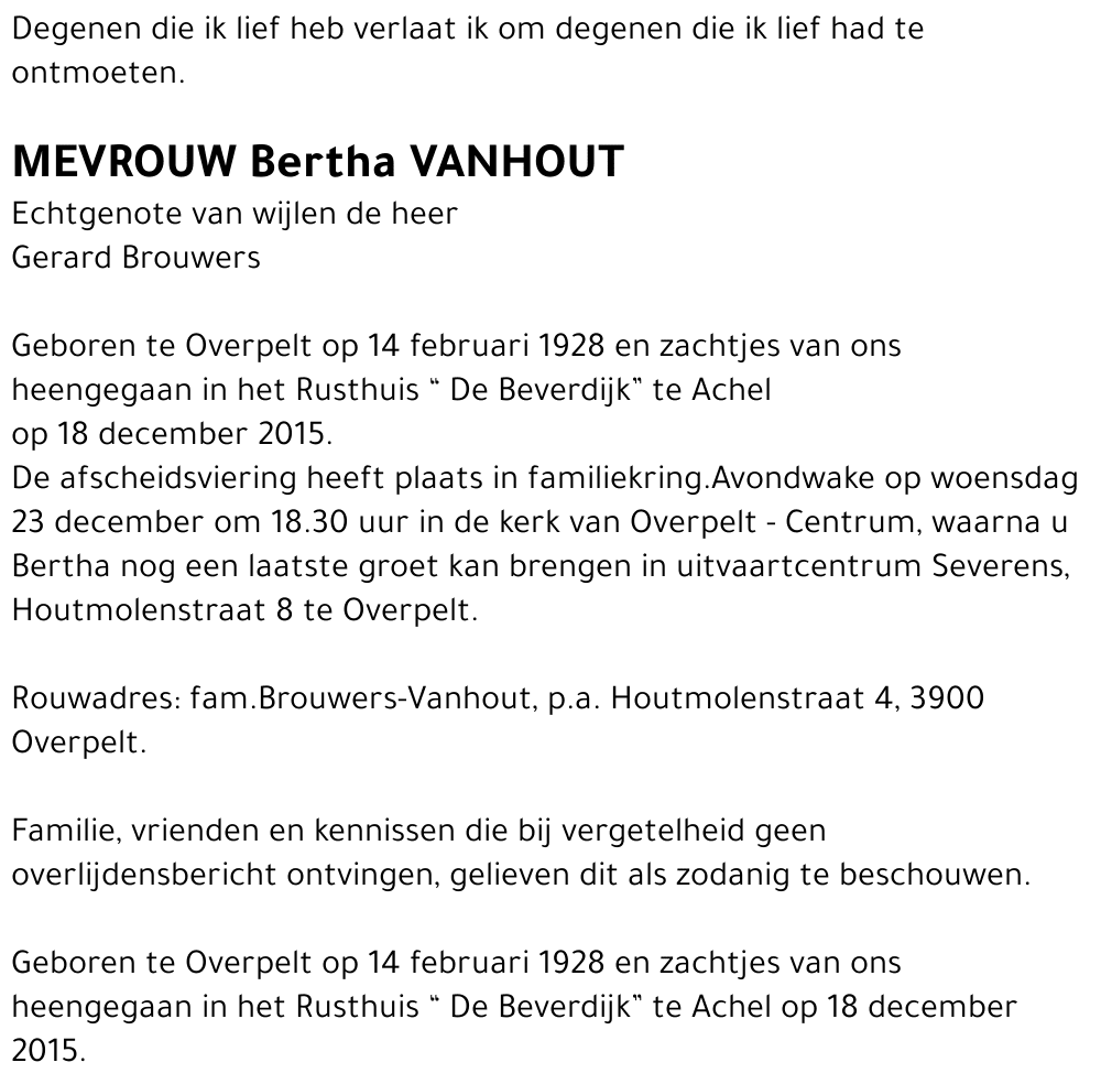 Bertha Vanhout
