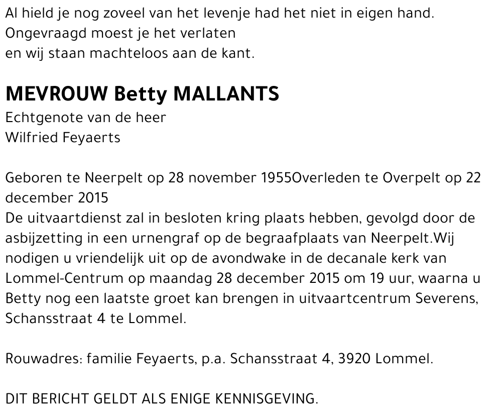 Betty Mallants