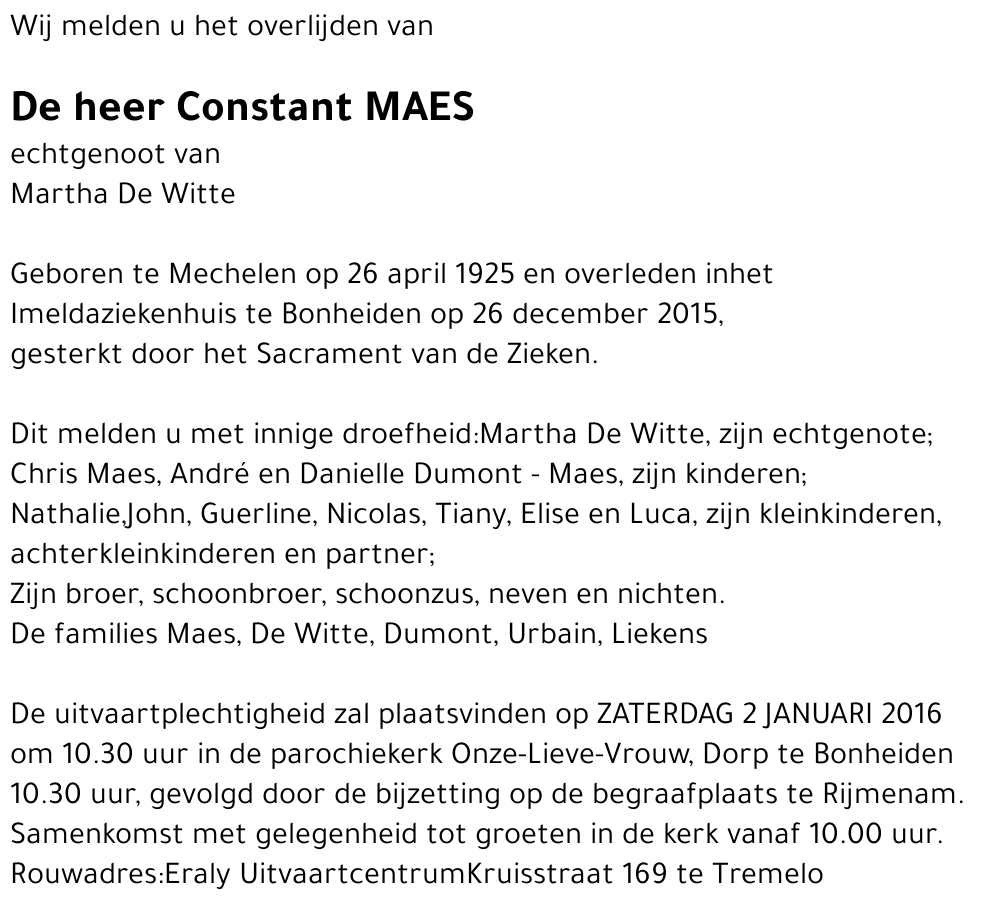 Constant Maes