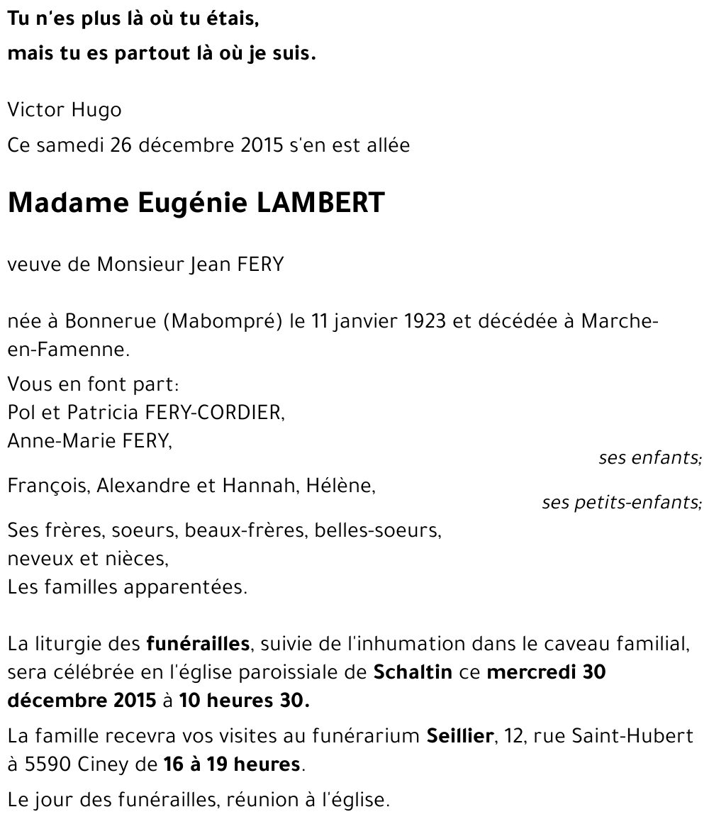 Eugénie LAMBERT