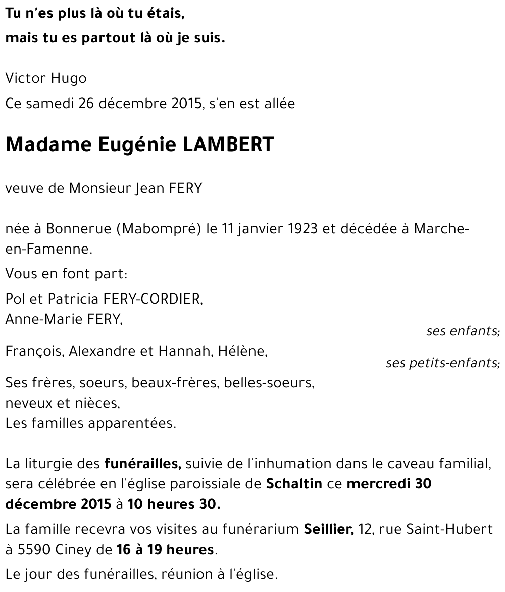 Eugénie LAMBERT