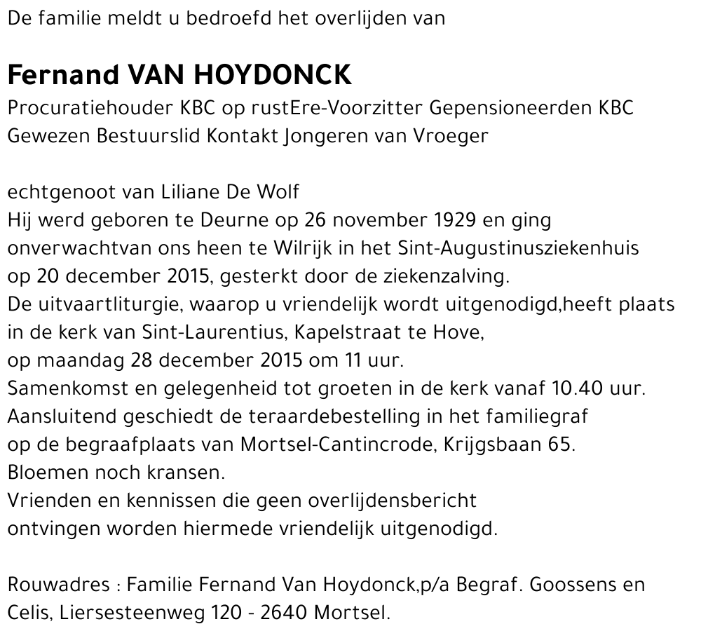 Fernand Van Hoydonck