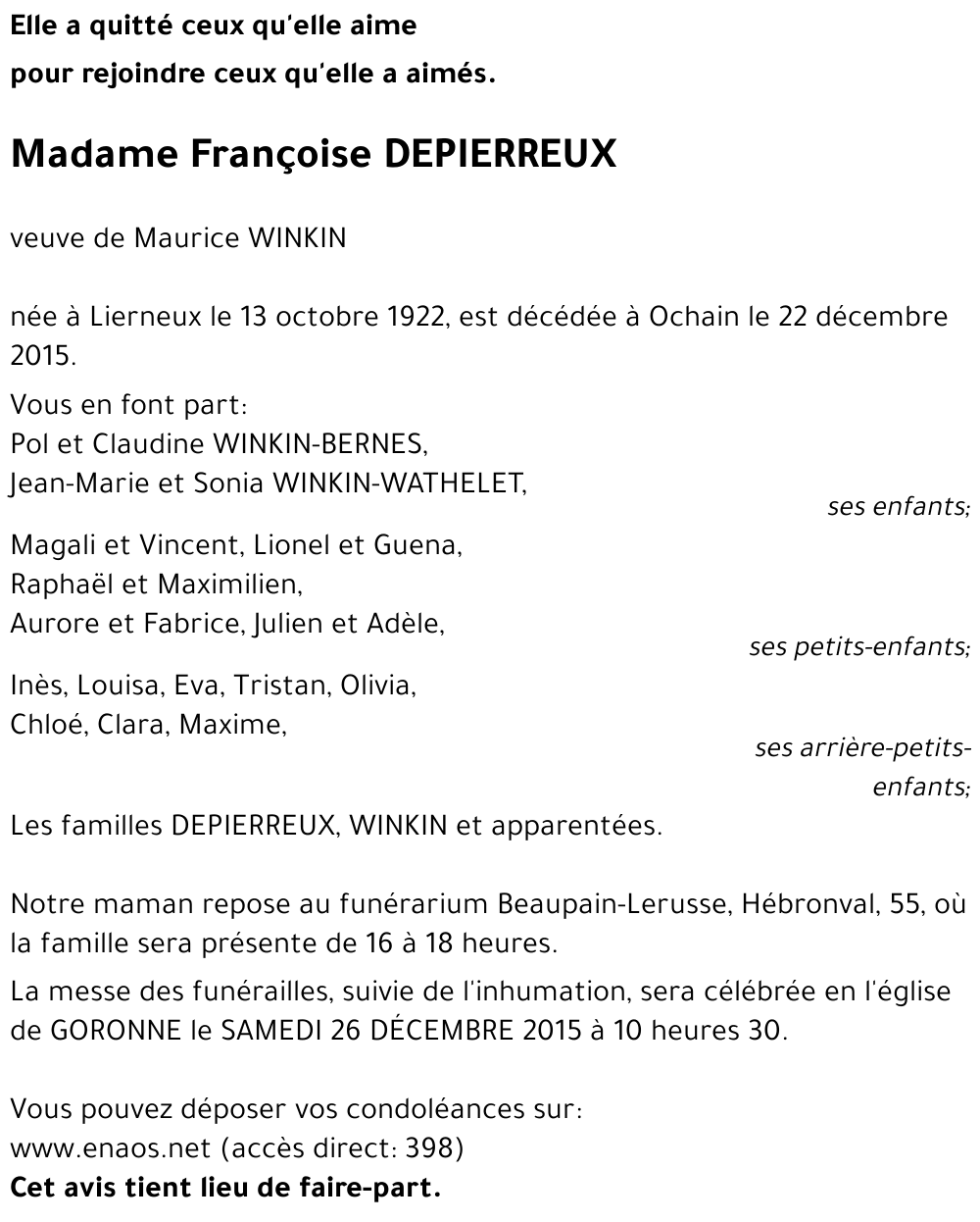 Françoise DEPIERREUX