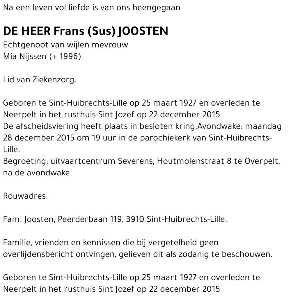 Frans (Sus) Joosten