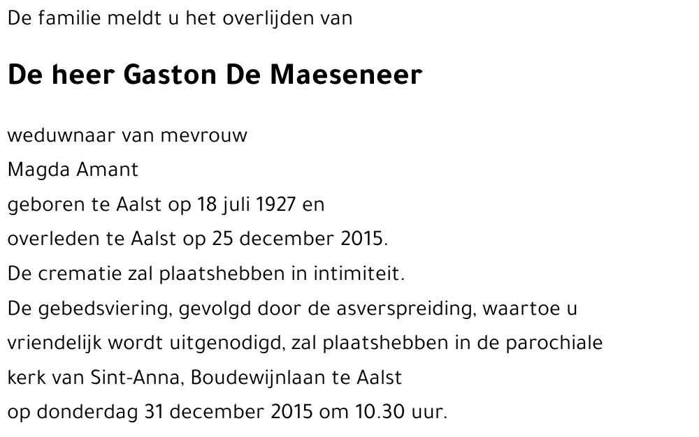 Gaston De Maeseneer