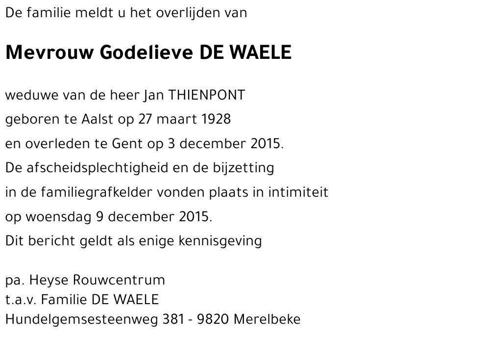 Godelieve DE WAELE