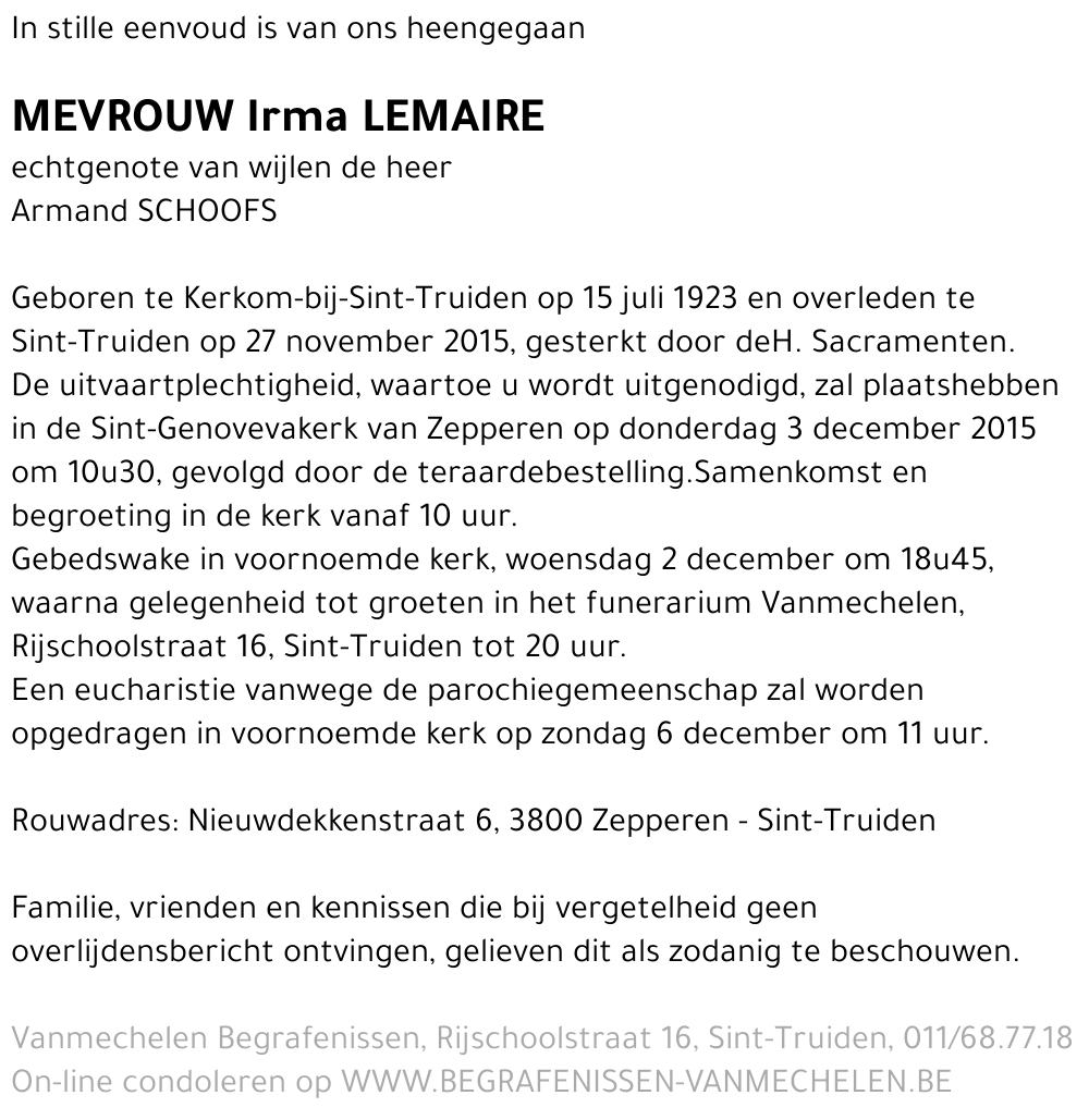Irma Lemaire