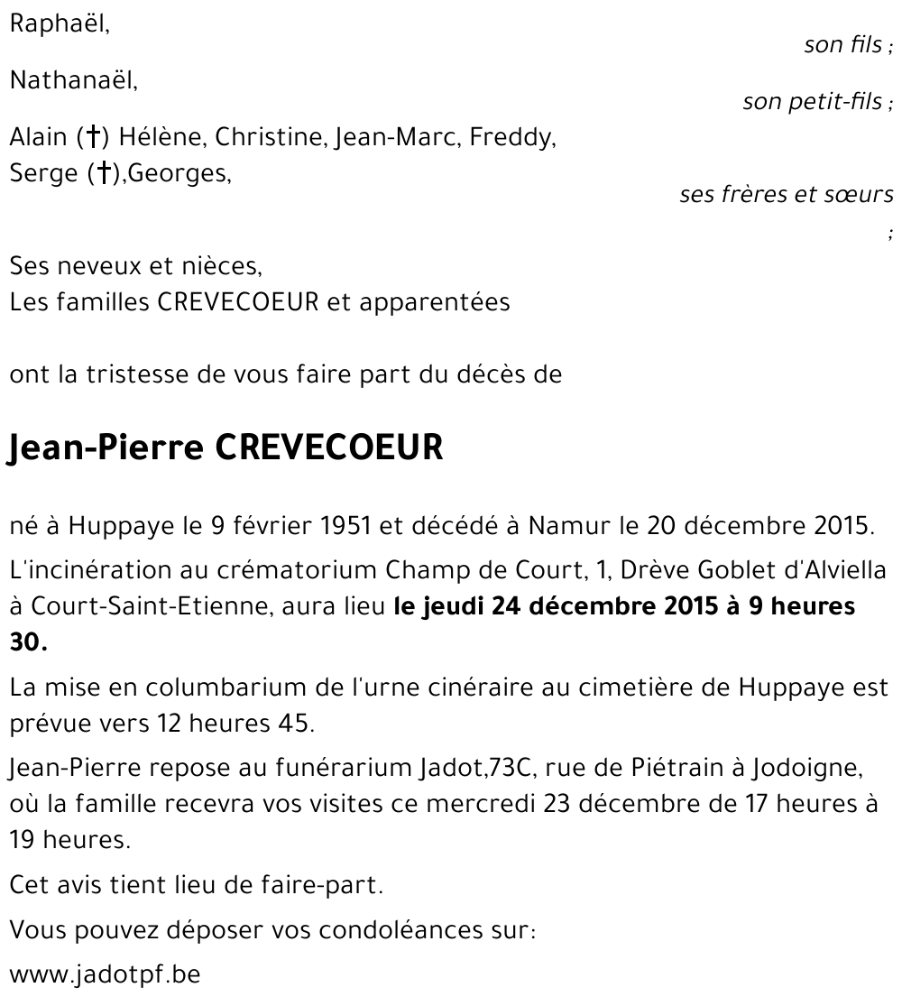 Jean-Pierre CREVECOEUR