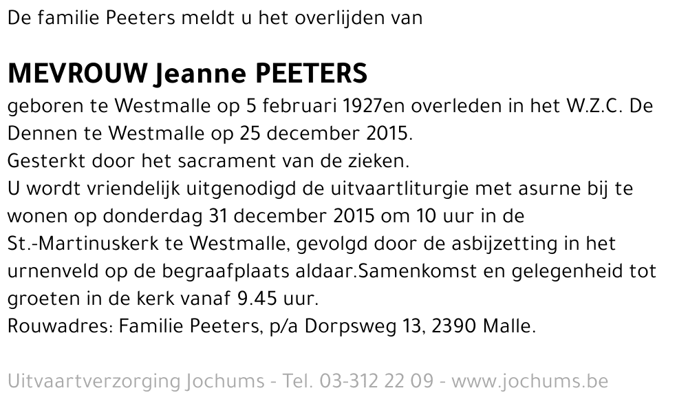 Jeanne Peeters