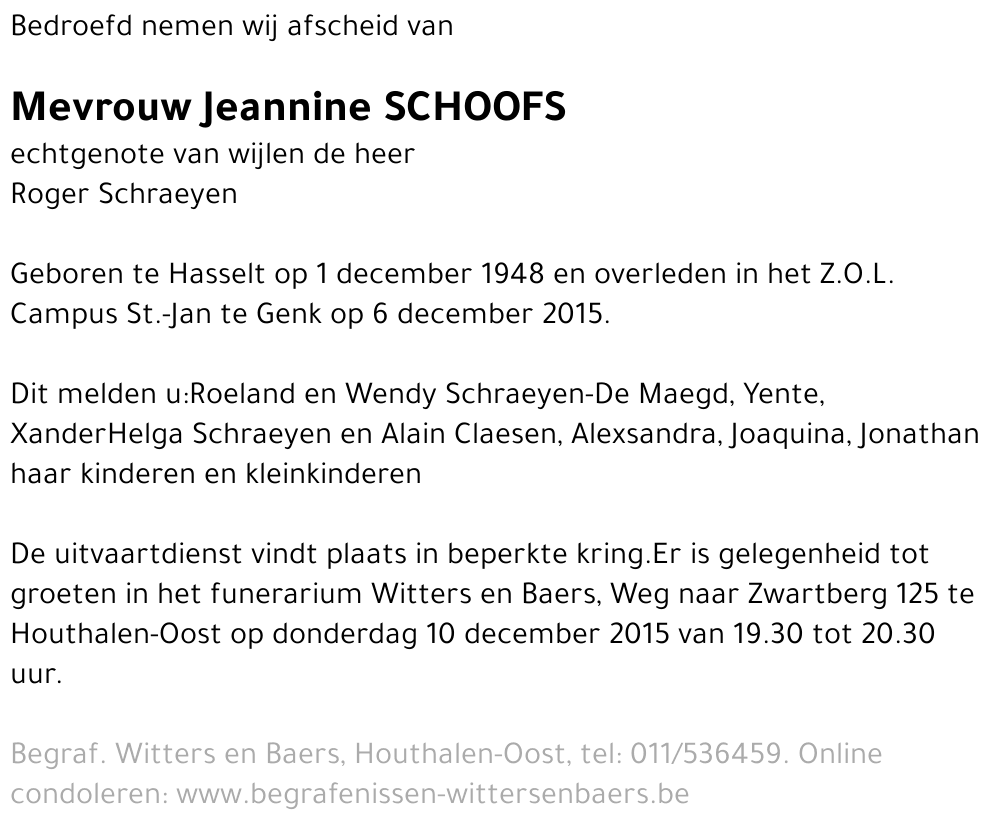Jeannine Schoofs