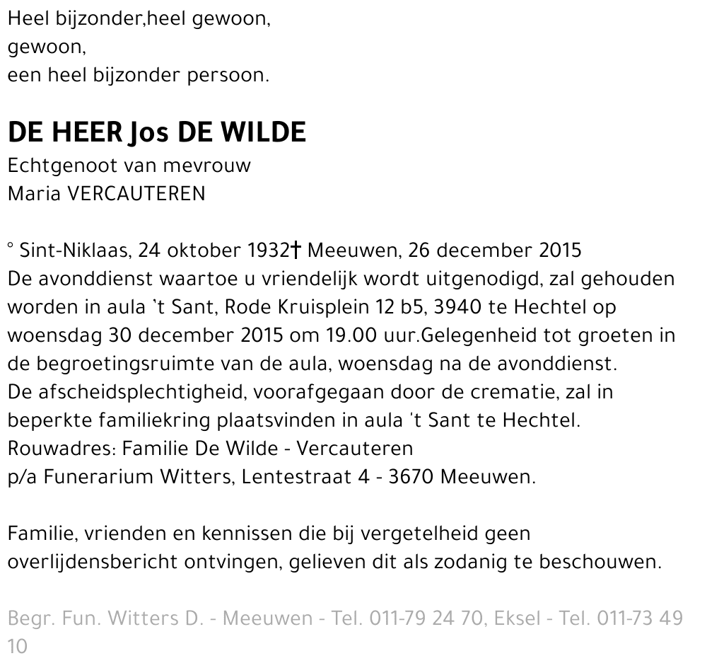 Jos De Wilde