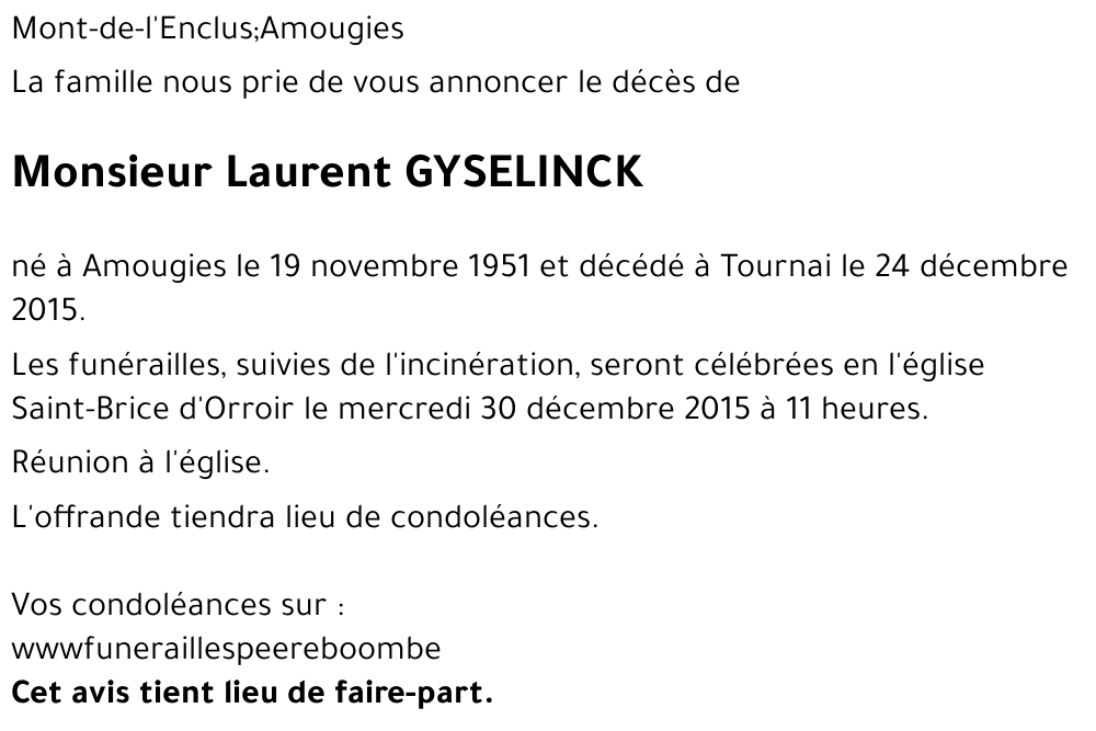 Laurent GYSELINCK