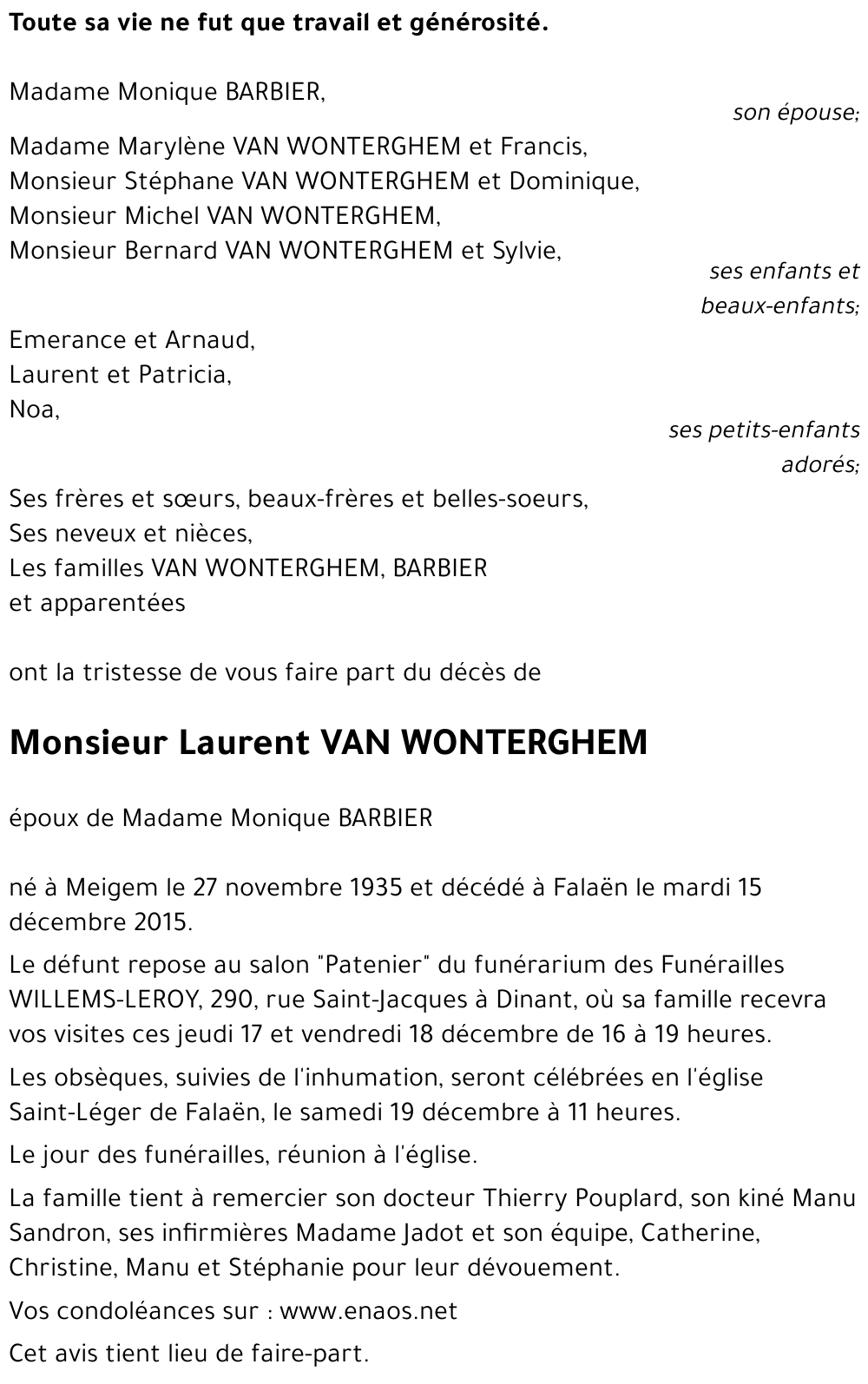 Laurent VAN WONTERGHEM