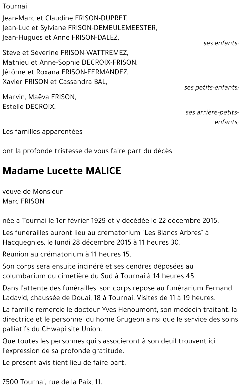 Lucette MALICE