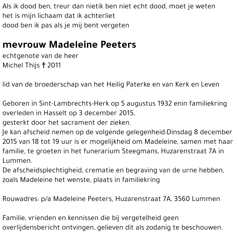 Madeleine Peeters