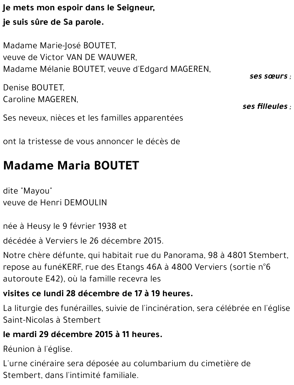 MARIA BOUTET