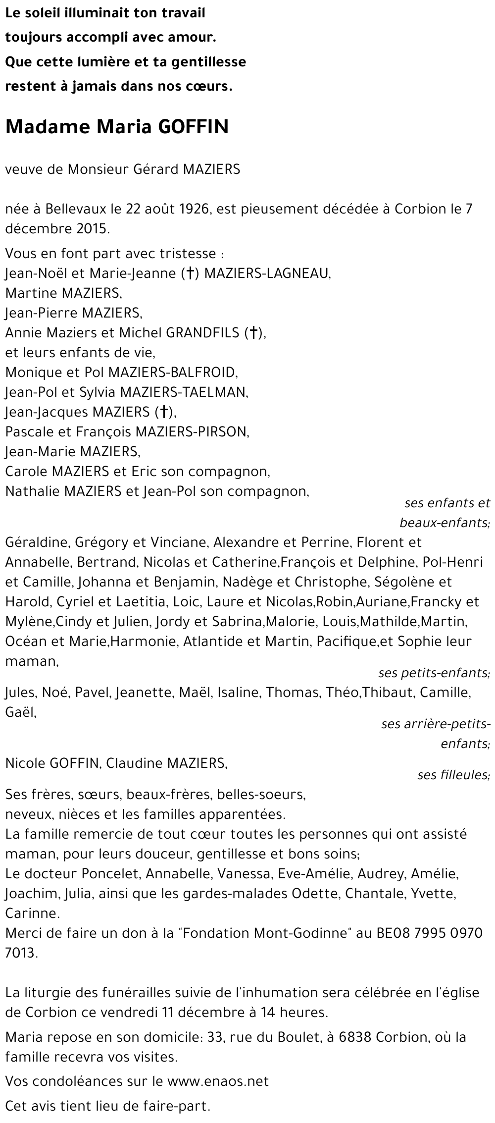 Maria GOFFIN
