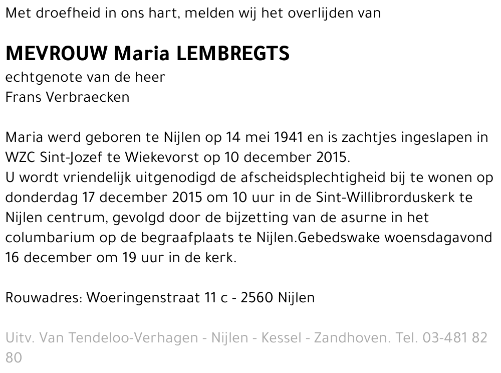Maria Lembregts