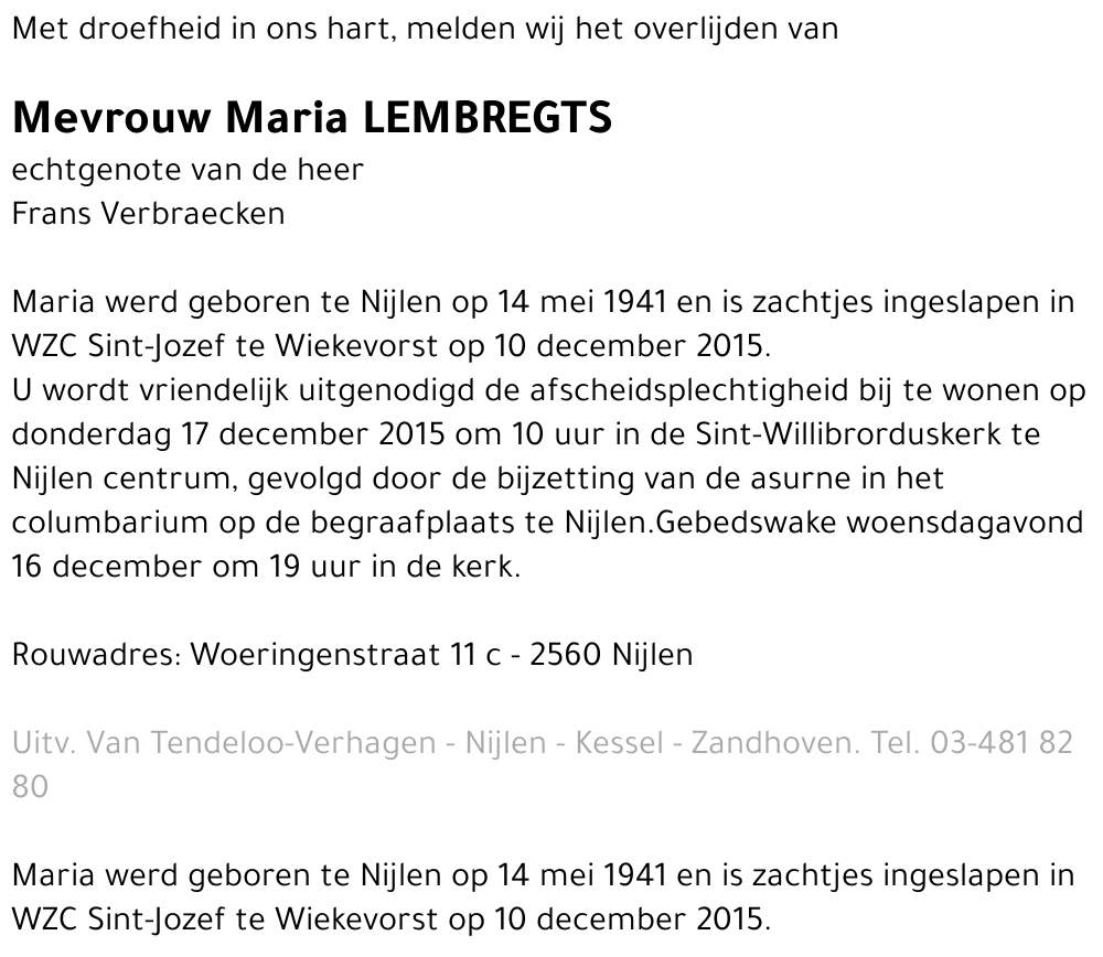 Maria Lembregts