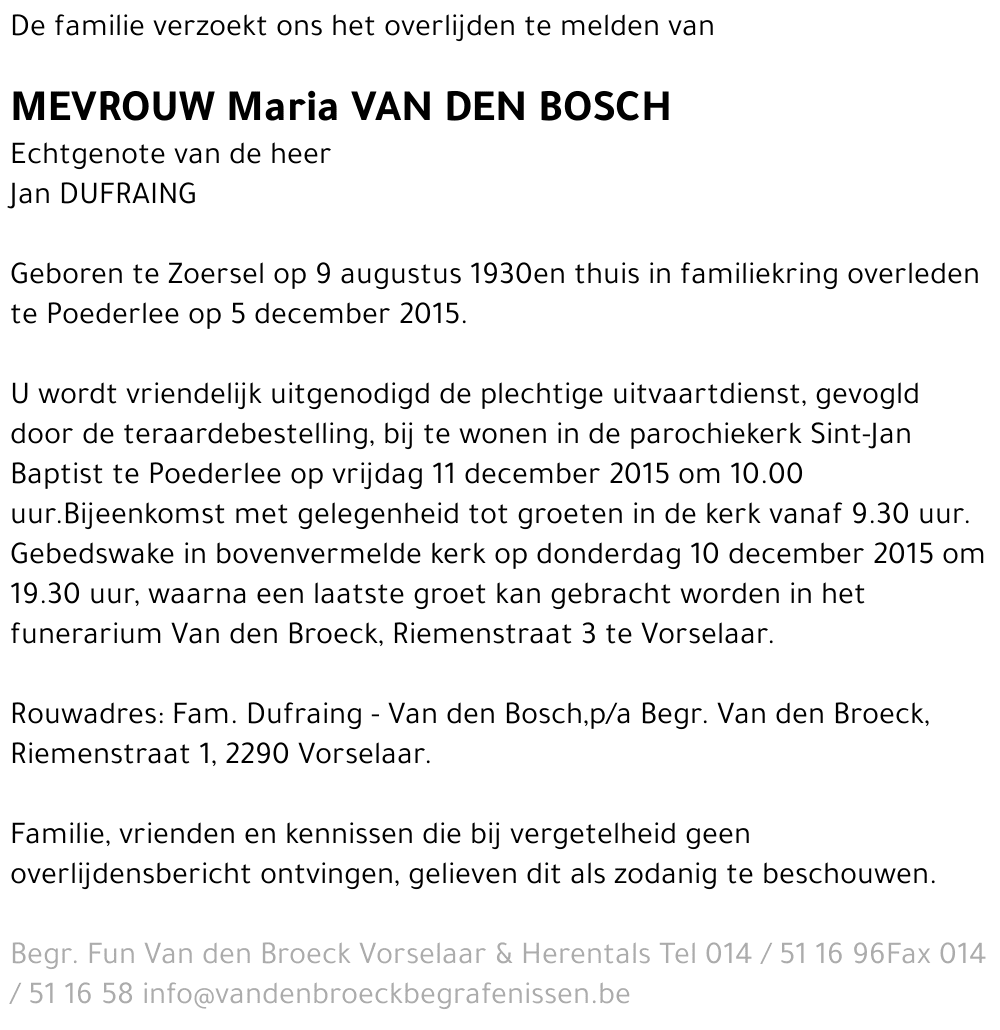 Maria Van den Bosch