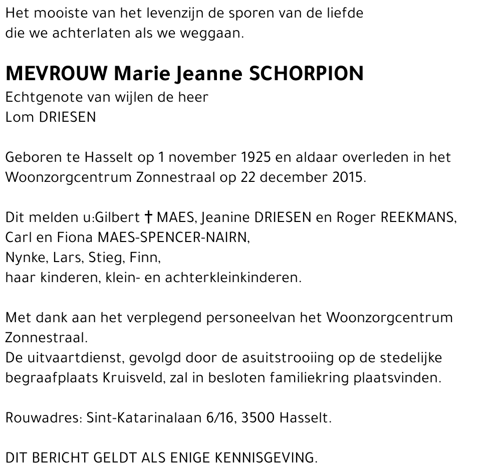 Marie Jeanne Schorpion