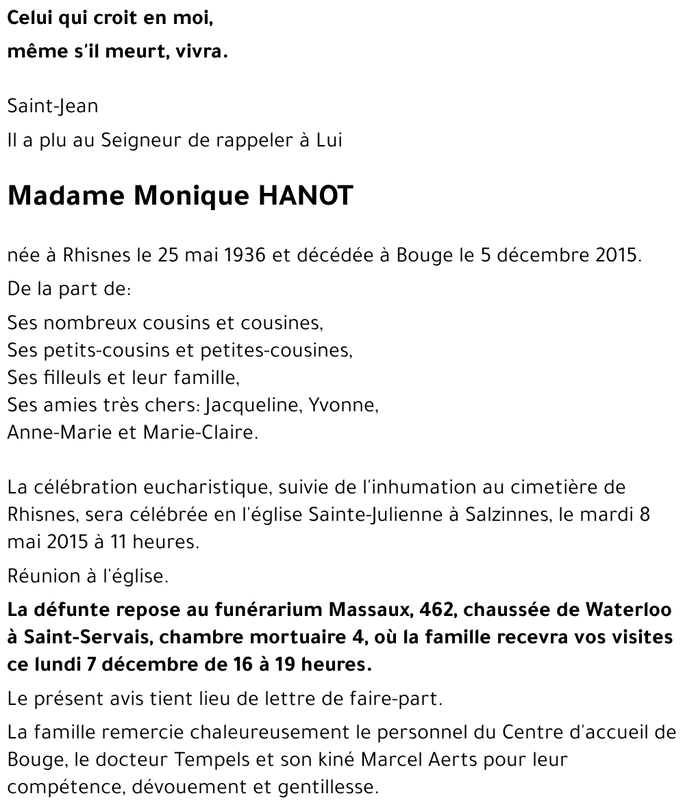 Monique HANOT