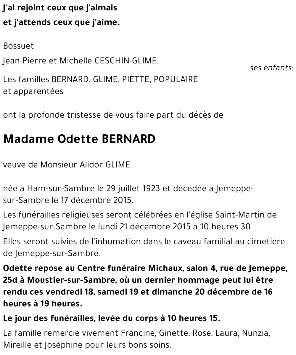 Odette BERNARD