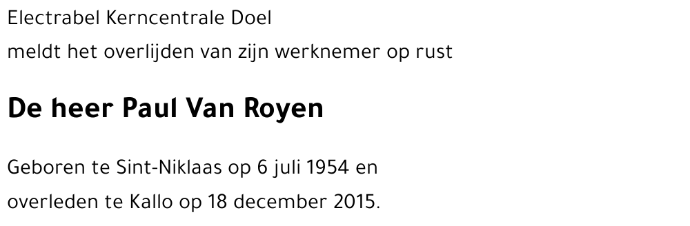 Paul Van Royen