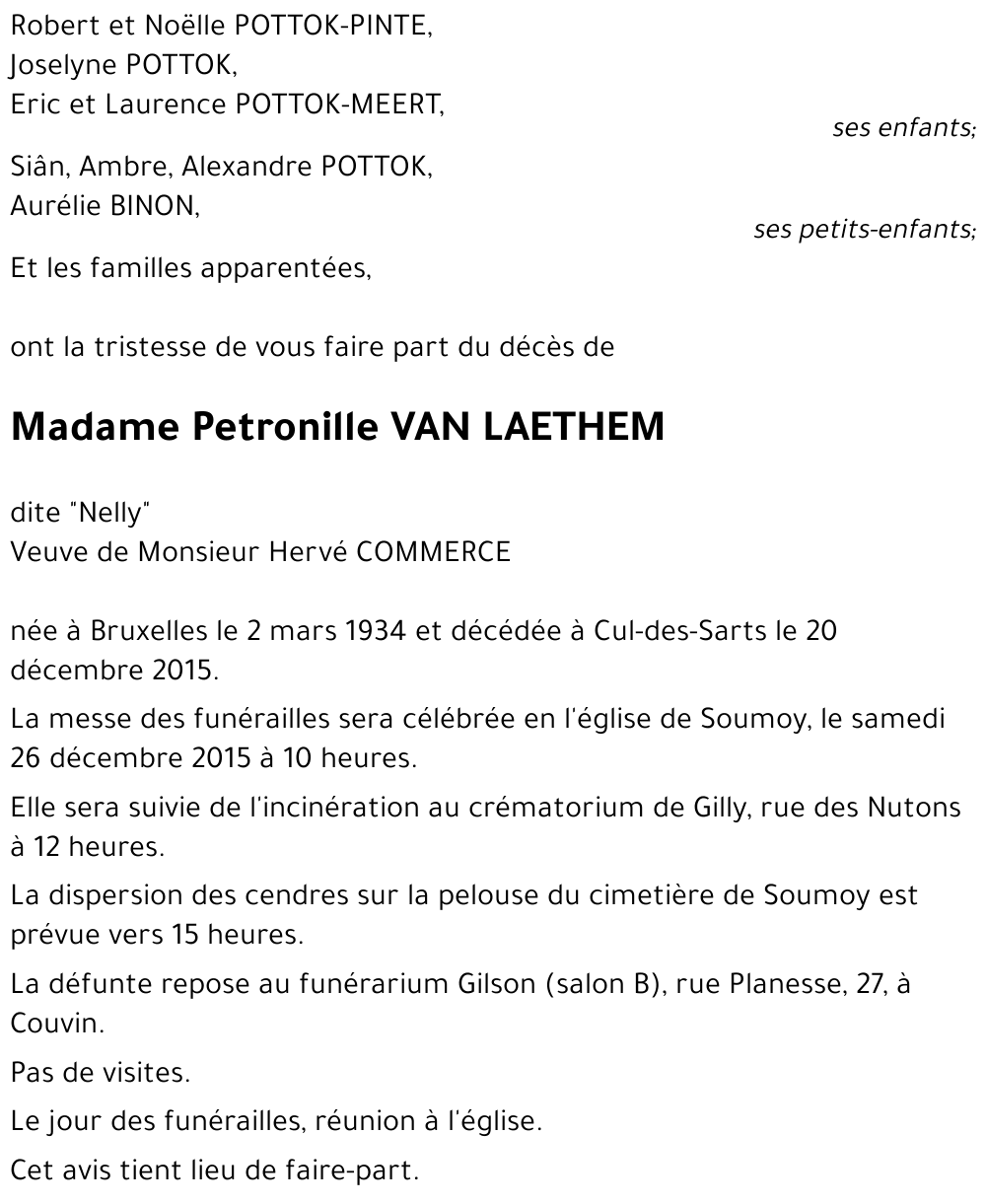 Petronille VAN LAETHEM