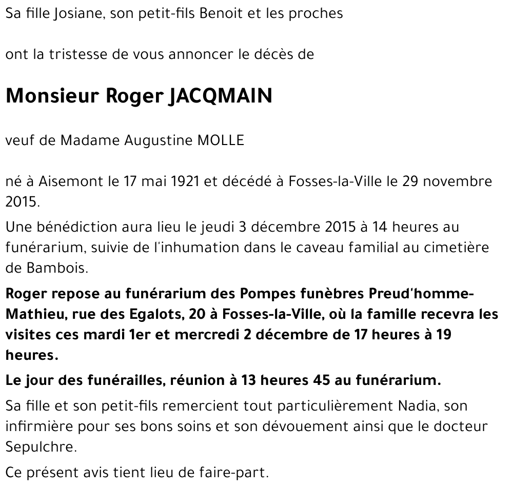 Roger JACQMAIN