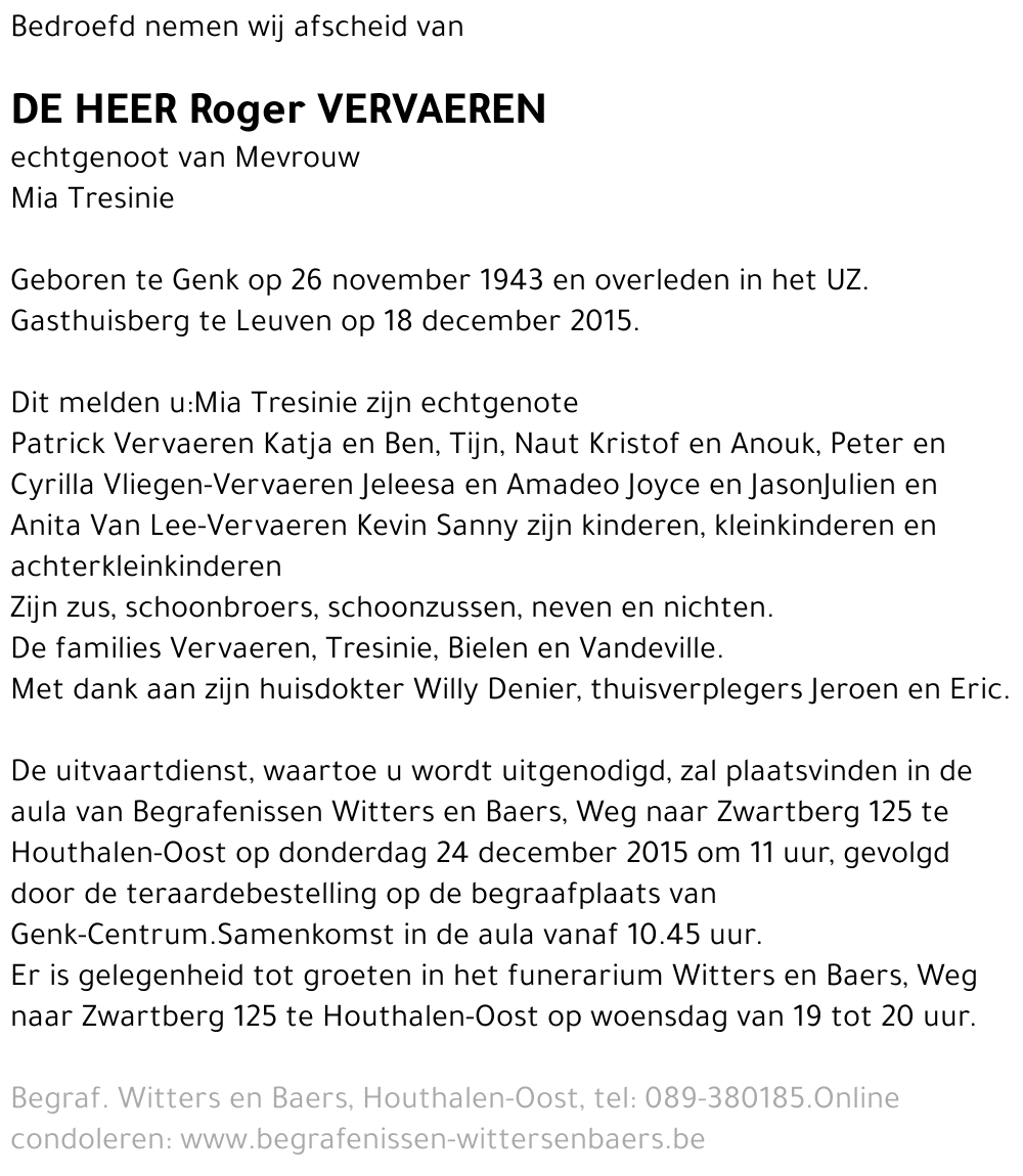 Roger Vervaeren