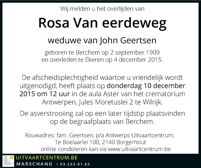 Rosa Van eerdeweg
