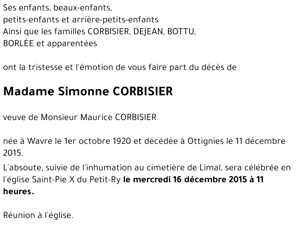 Simonne CORBISIER