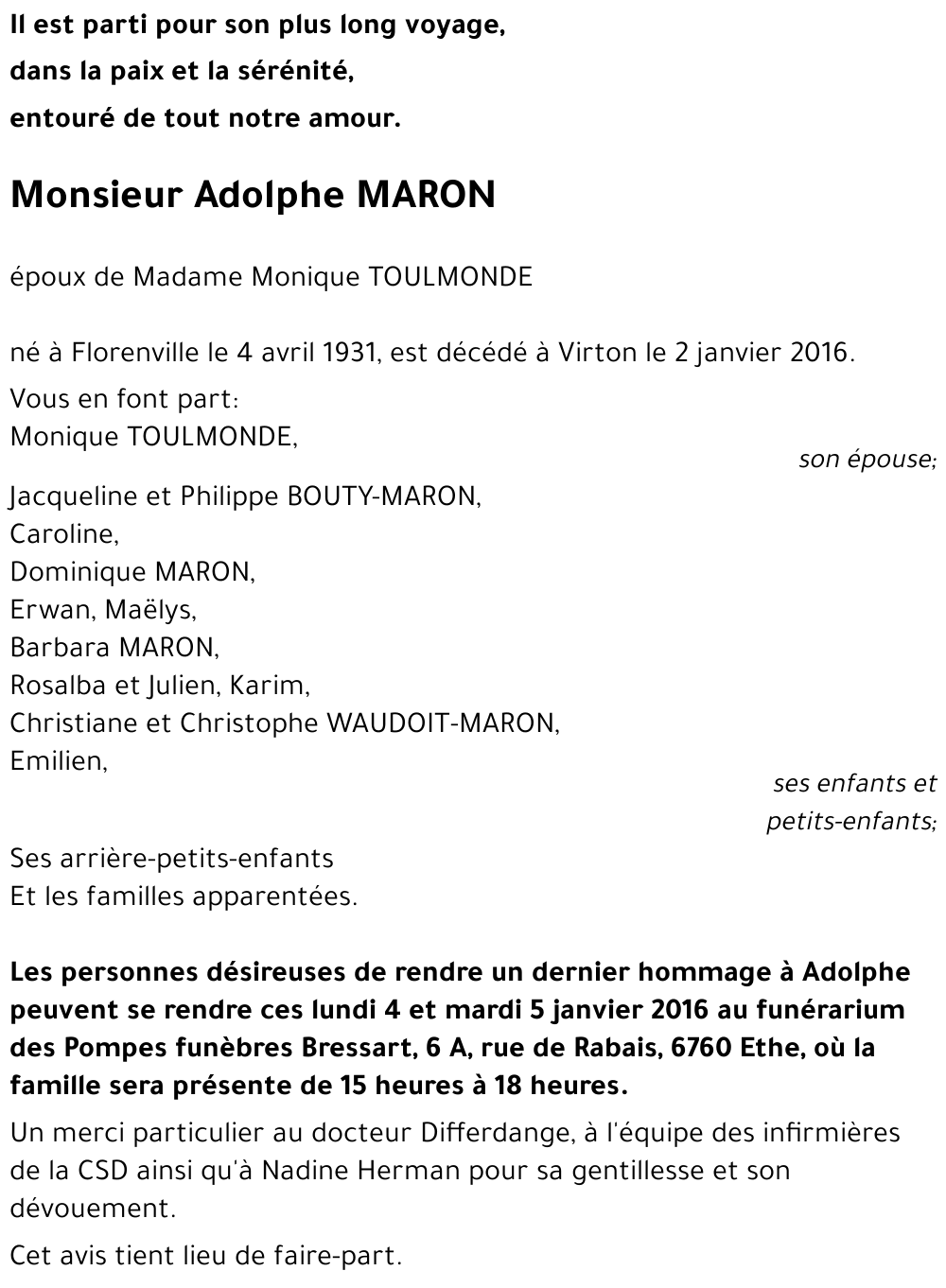 Adolphe MARON 