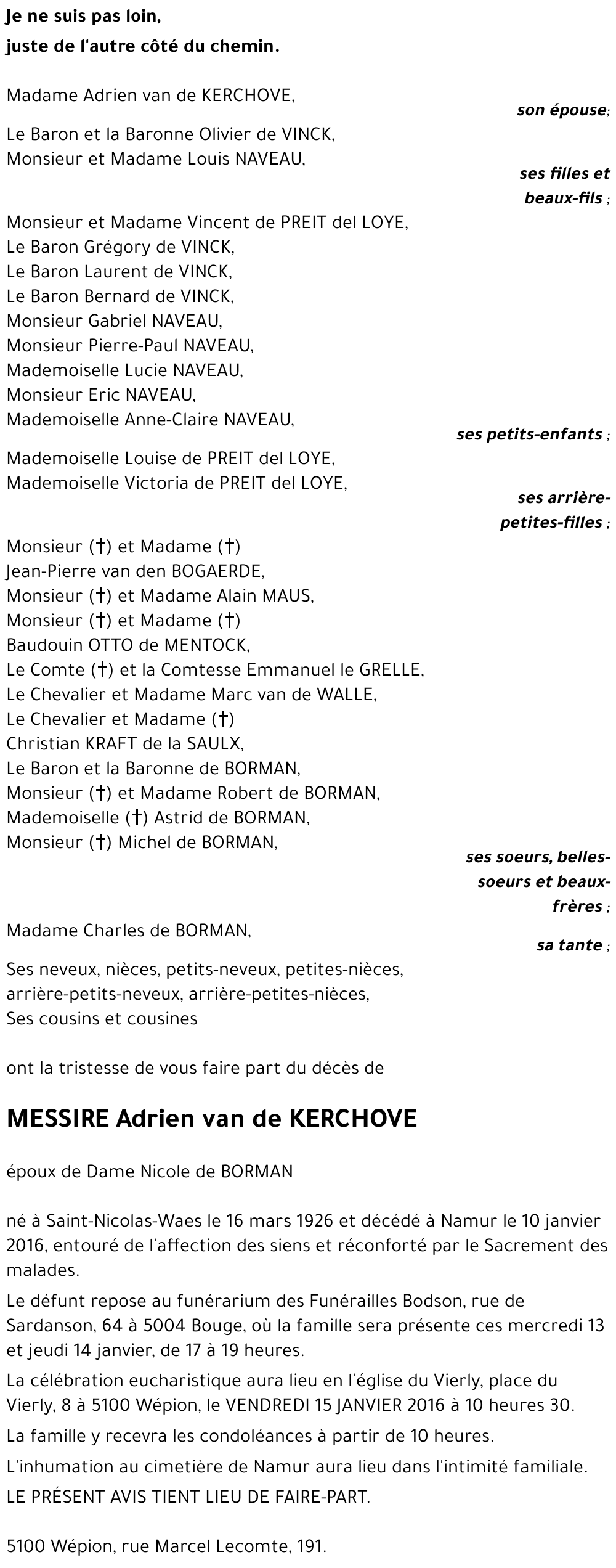 Adrien van de KERCHOVE