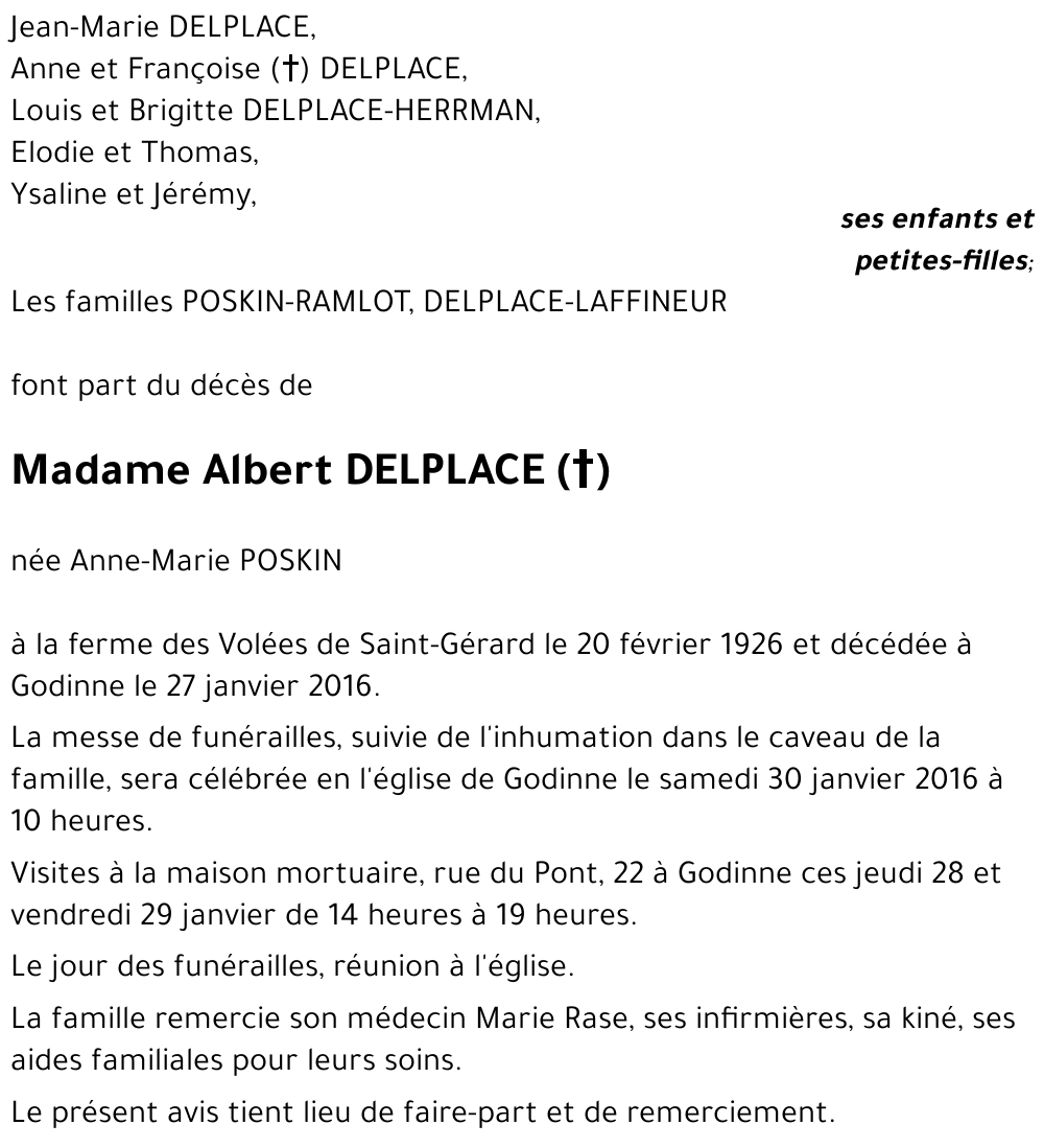 Albert DELPLACE ((+))