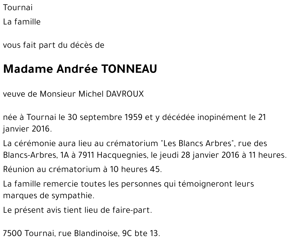 Andrée TONNEAU